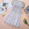Damen transparenter bestickter Netzrock aus Spitze: Transparent, einlagig zum Schichten