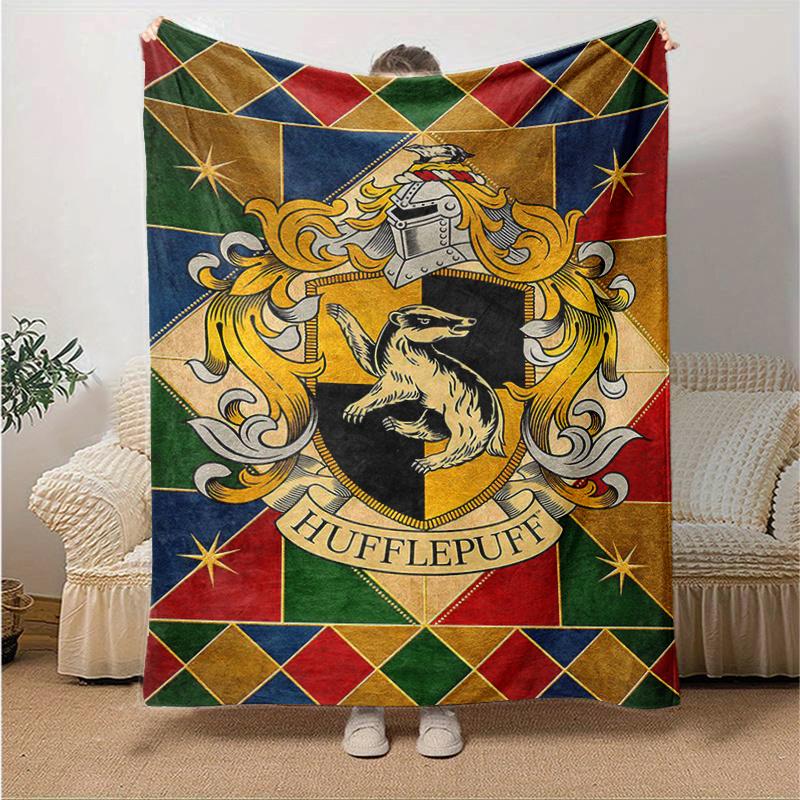 Hufflepuff Crest Poster - Hogwarts House DecorPrint Blanket, Soft Blanket For Sofa Office Bed And Travelling Daughter Birthday Gift esj264