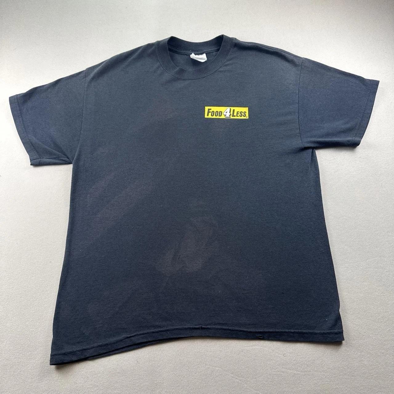 Vintage Food 4 Less T-Shirt Mens Large Black Employee Grocery Store Kroger 90s M