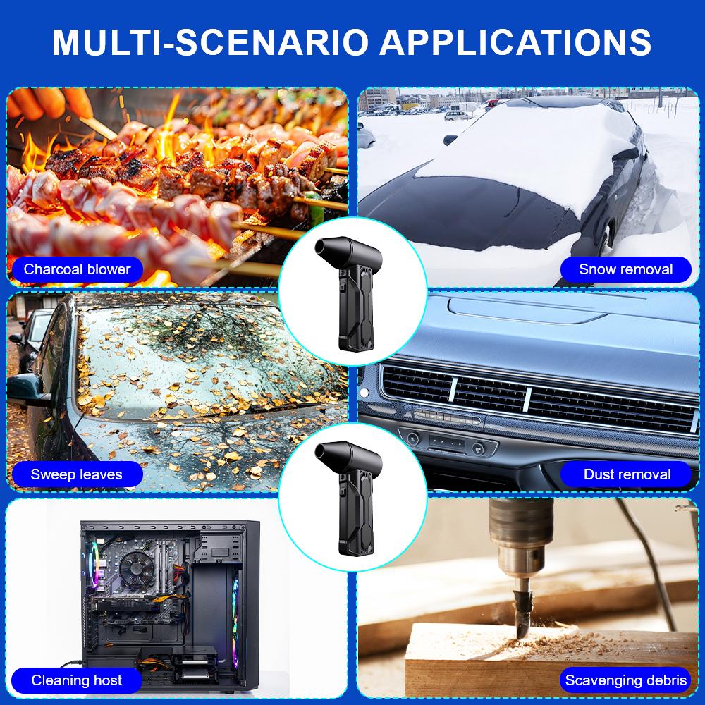 Turbo Jetvifte Rengjøringsblåserverktøy 3 gir justerbar Bil Blåser Snø Biltilbehør Elektrisk Luftstøver Voldsom vifte 130000 RPM Bærbar 2025