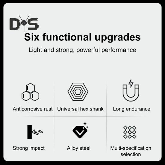 6/8Pcs High-Magnetic Screwdriver Drill Bit Set Rust-Resistant Universal Versatile Usage Strong Durability Anti-Slip Drill Bit Kit