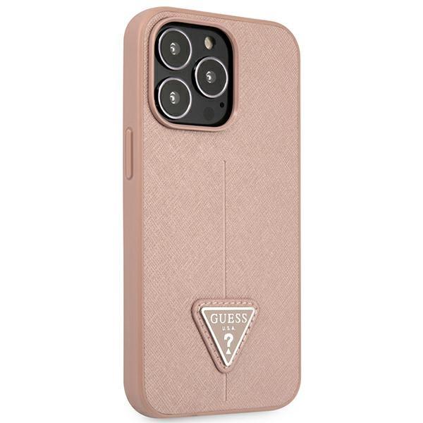 Guess Guhcp14Xpsatlp Iphone 14 Pro Max 6,7 Różowy/Pink Hardcase Saffianotriangle Logo