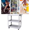 JZOOOZ Tool Portable Tool Cart Gray with Casters for and Suitable for Repair and Indoor Outdoor Industrial Steel Ideal for Camping and Outdoor 3-Tier