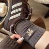 Bowknot socks, Korean-style women's autumn and winter warm plush retro mid-calf socks, brown mid-calf women's socks