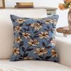 Vintage Floral Pillow Cover 45X45Cm Soft Chenille Jacquard Retro Blue Yellow Green Cushion Cover For Home Living Room Bedroom
