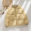 Milk yellow stand-up collar cotton-padded clothes for women's winter new loose and thickened warm cotton-padded clothes, bread clothes, cotton-padded