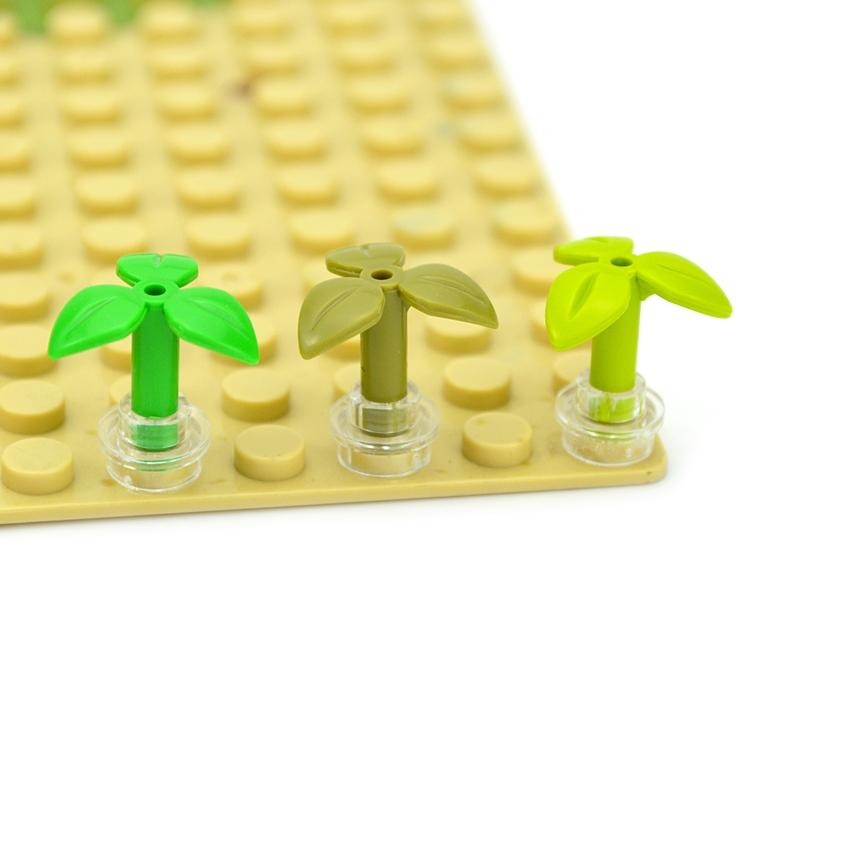 DIY Plants Bricks 37695 Carrot Leaves City House Garden Stem With 3 Leaves Grass Buildings Blocks Accesories MOC Parts Toys