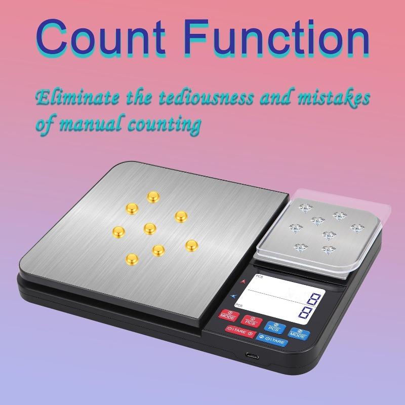 Stainless Steel Dual Platform Digital Kitchen and Food Scale, with Two Precision 1g/0.05oz & 0.01g/0.0005oz, Max Capacity 22lb/10kg, Tare Function