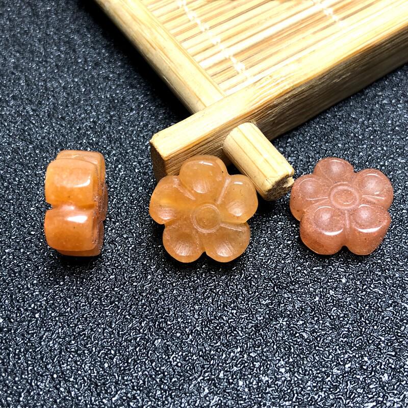 Gold Thread Jade Five-Petal Flower Chalcedony Pendant for DIY Bracelets and Necklaces