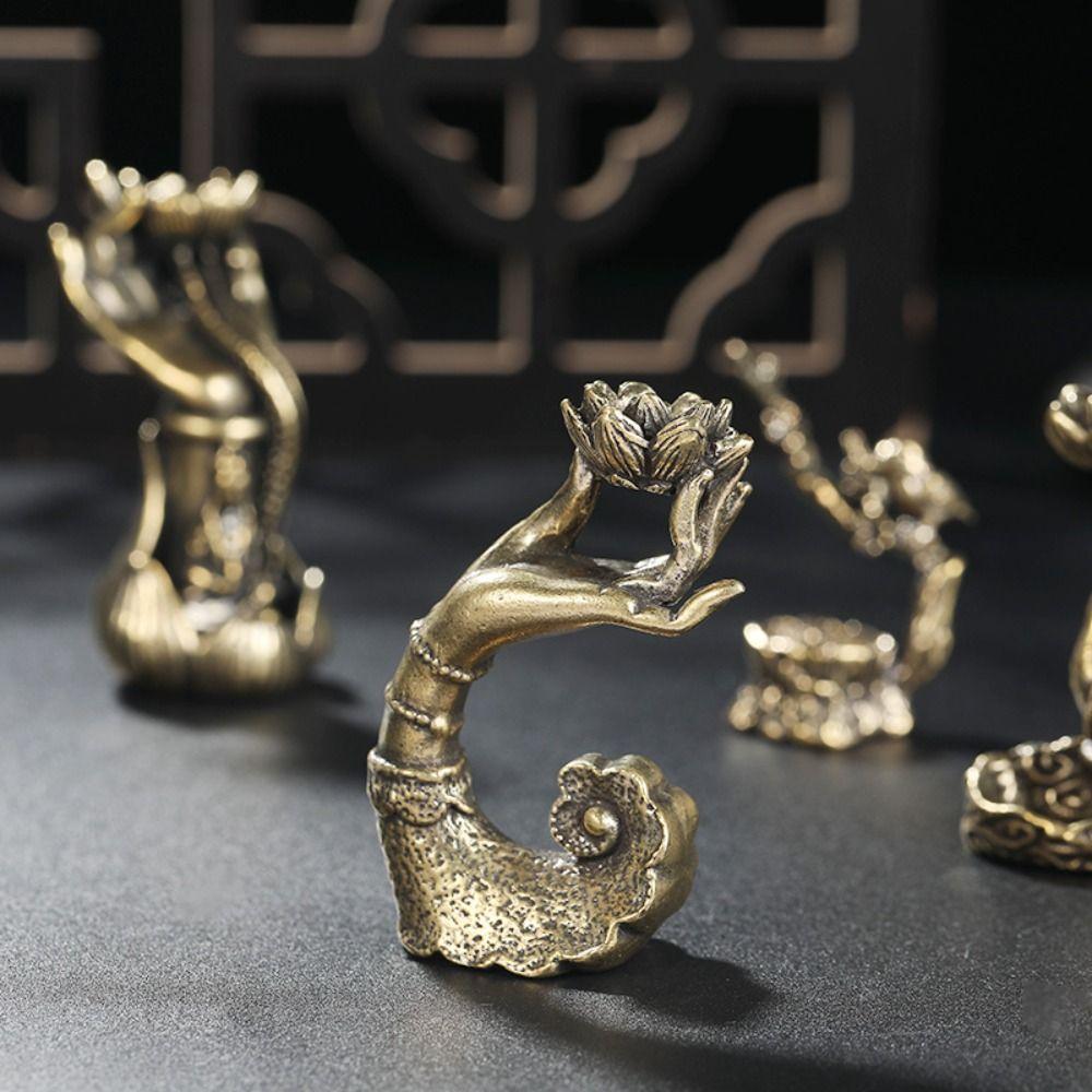 Handmade Buddha's Hand Incense Holder Buddha's Hand Portable Lotus Backflow Incense Insert Delicate Reverse Flow Incense Tray
