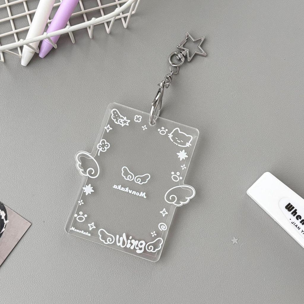 Graffiti Angel Acrylic Card Holder with Wing Design