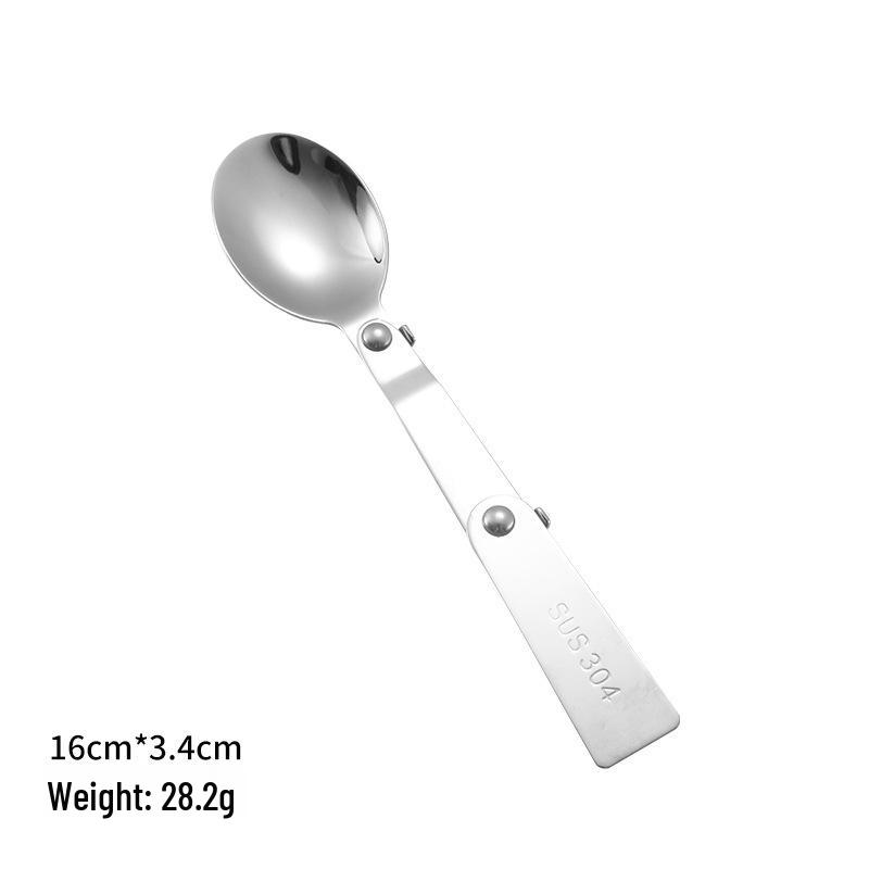 304 Edelstahl Klapplöffelgabel mit Reisebox - Tragbares Outdoor-Picknick-Besteckset.