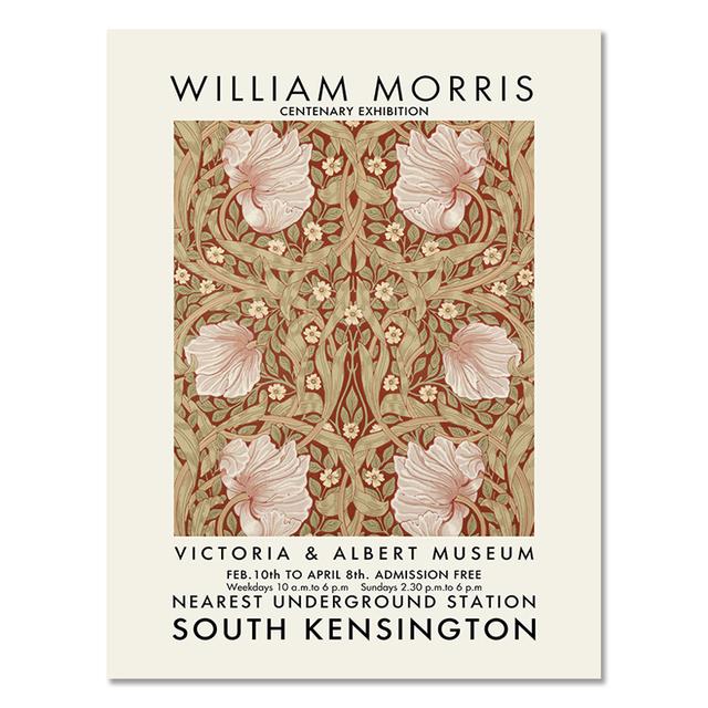 Abstrakte William Morris Blume Blatt Vogel Wandkunst Leinwand Malerei nordische Poster und Drucke Wandbilder für Wohnzimmer Dekor