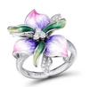 Bague Pétale de Rose Exagérée - Style Européen et Américain, Bijoux Métalliques Créatifs