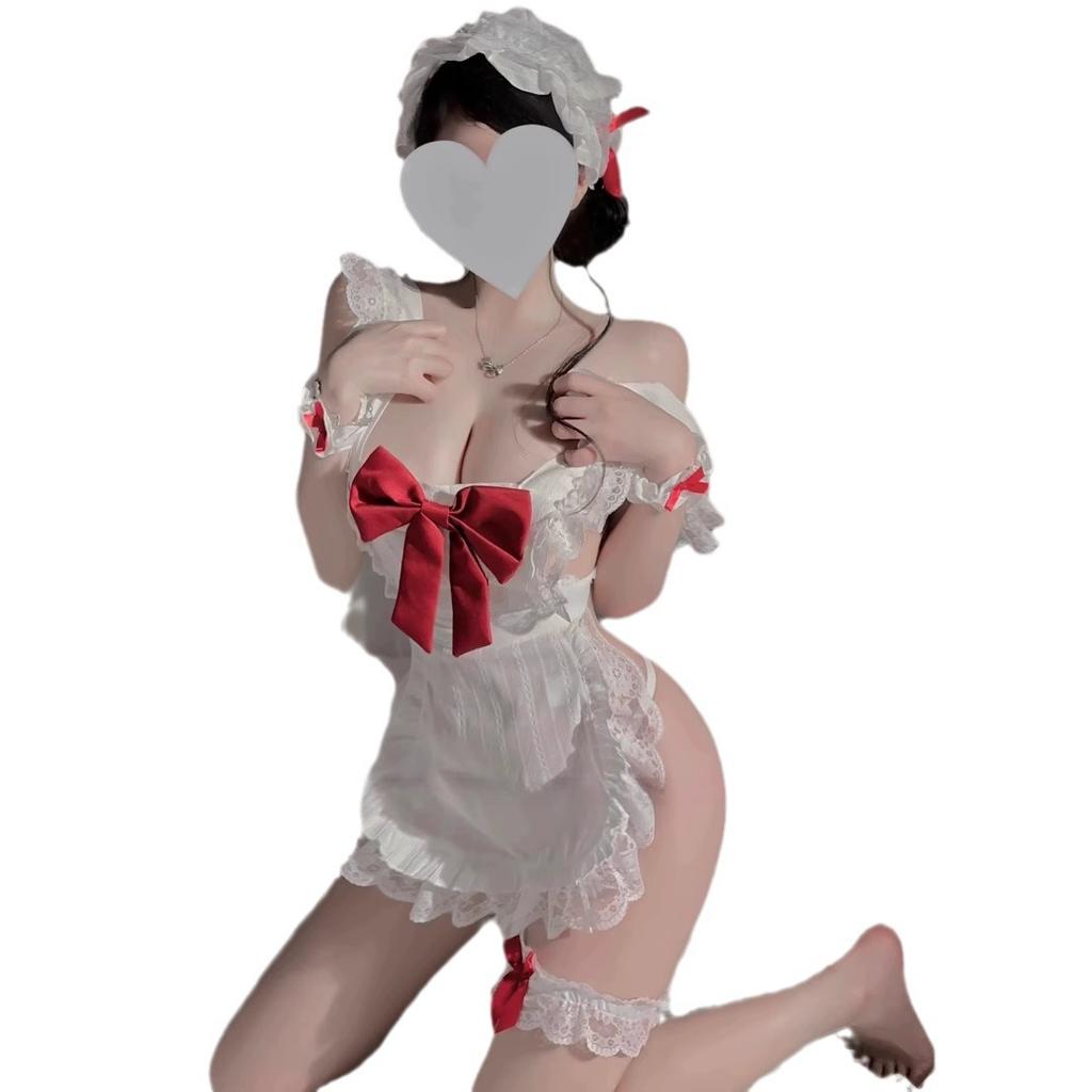 Pure Desire Bow Pure Desire Maid Naked Back Apron Set Free Uniform Sex Underwear Small Breasts