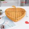 Hardness Rattan Wicker Woven Serving Baskets Household Handwoven Dried Fruit Dim Sum Snack Plate 4 Styles