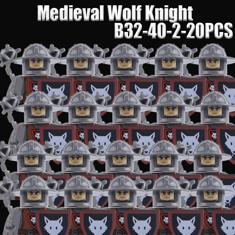 Medieval Military Soldier Series Building Blocks Castle Black Eagle Green Dragon Knights Figures Militia Accessories Bricks Toys