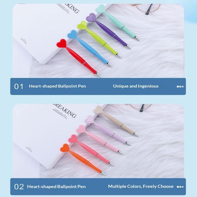 12Pcs Valentine'S Day Heart Shape Pens Black Gel Ink Rollerball Pens For Office School Supplies Gift Kids Ballpoint Pens