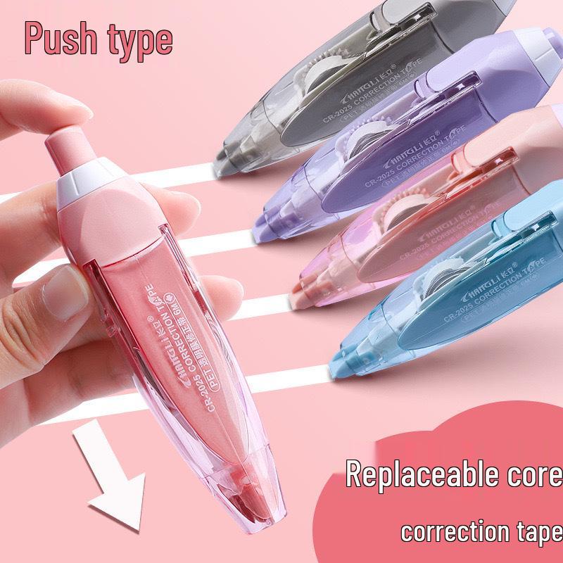 Push-Type Correction Tape for Students with Replaceable Core