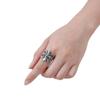 Hip-hop Exaggerated and Domineering Wide Version Military Flower Cross Ring Trendy Men's and Women's Ring
