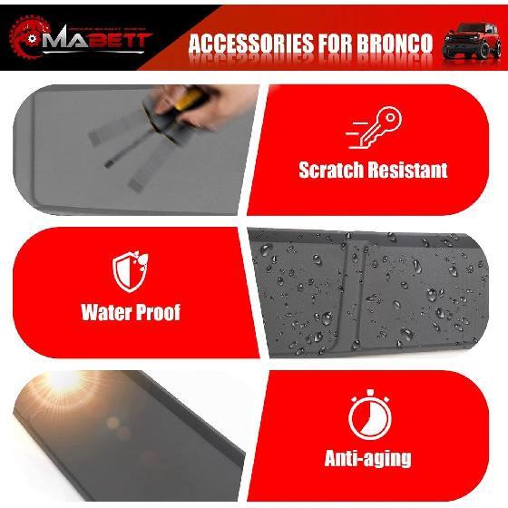 Mabett Car Dash Non-Slip Rubber Pad 3 PCS For Ford Bronco Accessories    2024, Non-Slip Shock Proof Dashboard Mat Fit Bronco 2/4-Door, Car Interior