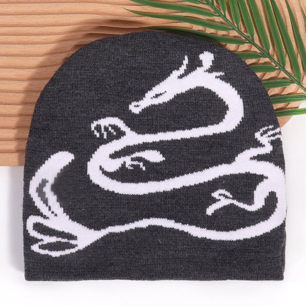 Animal Dragon Pattern Knitted Cap Cold Breathable And Fashionable Hat Gift