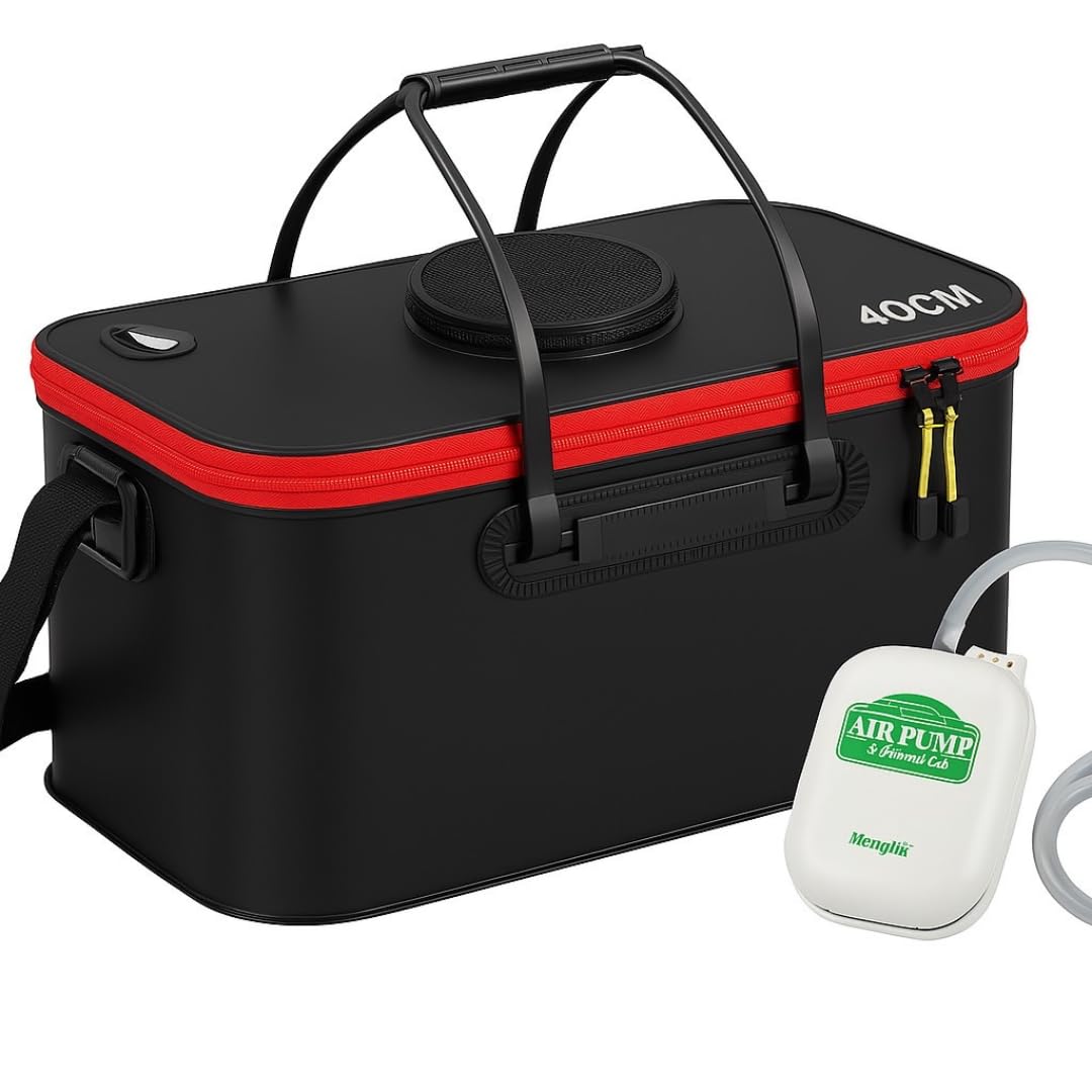 

Foldable Fishing Cooler with Air Bucket for Water and Outdoor Activities Pump, Fishing, Collection, [Product] чёрный