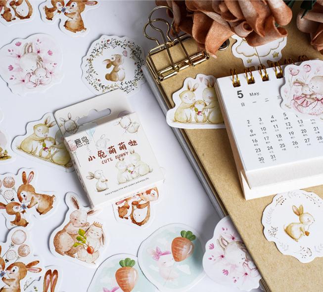 Cute Self-adhesive Stickers, Handmade Account Decoration, DIY Sealing Stickers, 46 Pieces