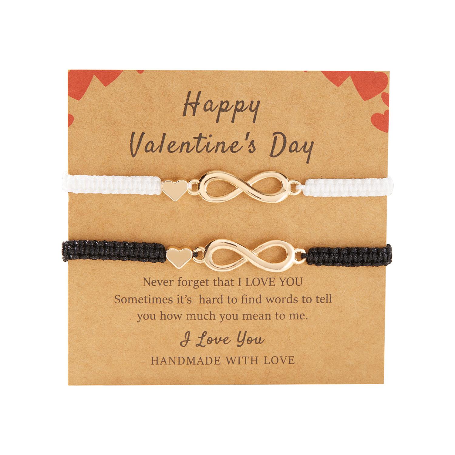 

Браслет для закоханих 2 шт. Чоловіки Жінки Любов Геометричний Червоний Шнурок на руку Для пари Браслет дружби Подарунок на День святого Валентина Прикраса на руку для подруг Регульований