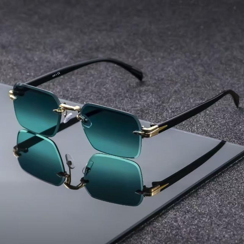 New Men'S Outdoor Driving Sunshade Sunglasses Fashion Women'S Frameless Glasses Men Vintage Designer Shades Uv400 Eyewear