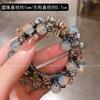 1PC high-end fuchsia head flower crystal hair band women's ponytail headrope 2025 new ball head tie hair rubber band hair accessories