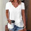 BITCED Women's Fashion Casual V-Neck Short Sleeve  Blouses & Shirts