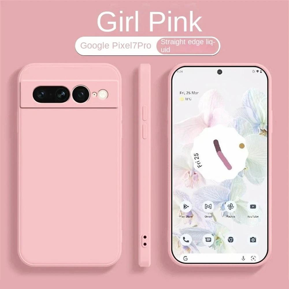 Чехол для Google Pixel 8A Чехол для Pixel 10 Pro 7A 9 Жидкий силикон ТПУ Мягкий Однотонный Для Google Pixel 8 Ударопрочные Задние Чехлы