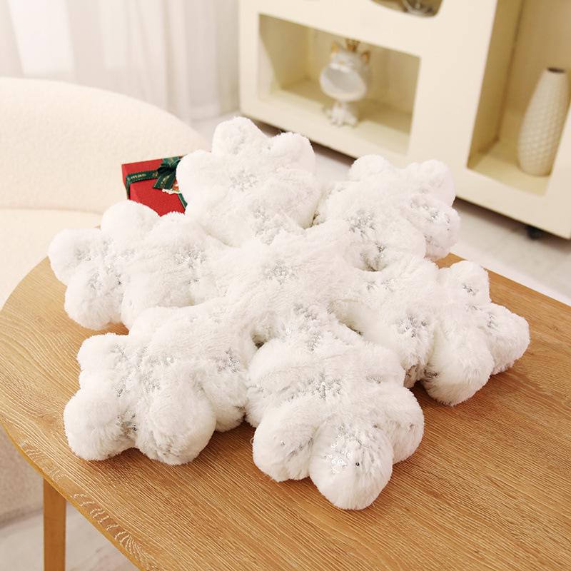 Snowflake Christmas Throw Pillow: Festive White Ornament for Home Decor, Parties & Window Display