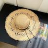 Lafite Straw Hat Rough Edge Summer Ladies Big Brim Straw Hat Sun Hat Beach Hat Travel Photo Hat Lafite Straw Hat