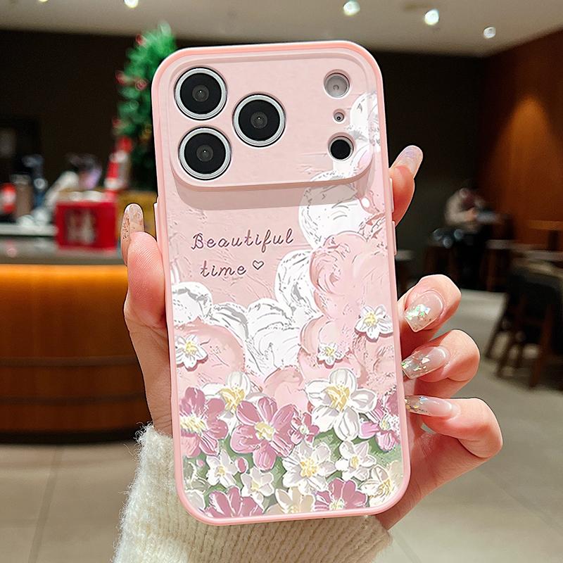 Oil Painting Flowers Pattern Case For iPhone 17 Pro Max Funda iPhone 16 15 14 13 Pro Max Magnetic For Magsafe Hybrid Slim Matte Cover