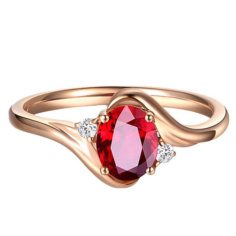 Adjustable Rose Gold Ring with Multicolor Crystals & Zircon Gems - Engagement Jewelry