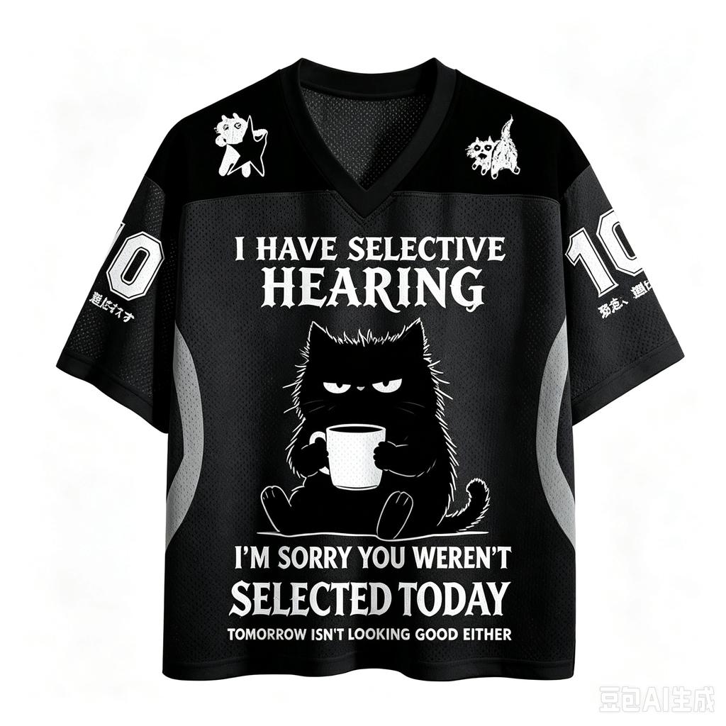 Weird irritable black cat3D Print Sport Quickdry Breatha Men V-neck Tshirt Outdoor Street Casual Fashion Y2K Parent-child Cloth