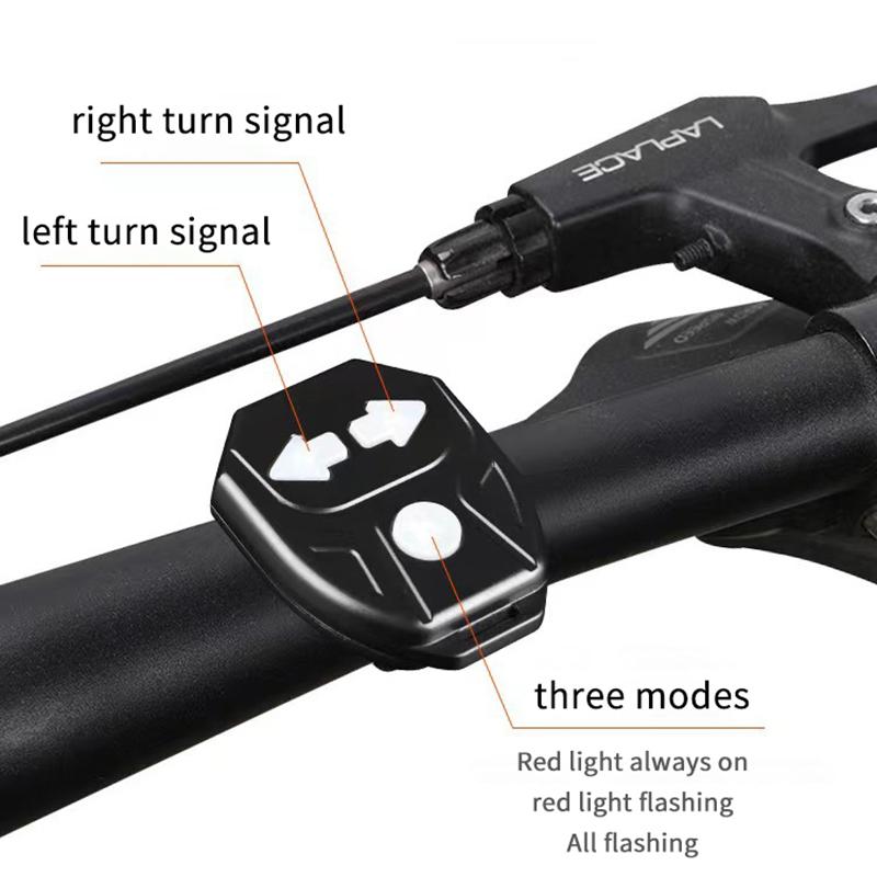 1 Pcs Bike Turn Signal Taillight Usb Rechargeable Remote Control Ultra Bright For Night Cycling