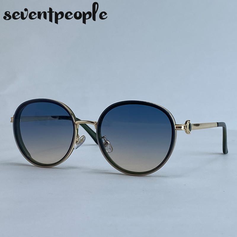 Oversized Round Sunglasses Women  Luxury Brand Classic Punk Driving Sun Glasses For Ladies Vintage Metal Frame Shades UV400
