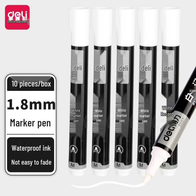 Deli S557 White Marker Pen (10-Pack) белый