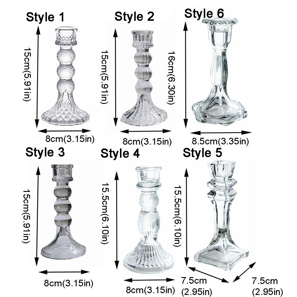 Transparent Glass Candle Holder Romantic Clear Glass Candlestick  Table Centerpiece