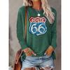 Retro Route 66 Printed Round Neck Festive Elegant Women'S Long Sleeve T-Shirt, Casual Elegant Spring Summer Autumn Winter Outfit