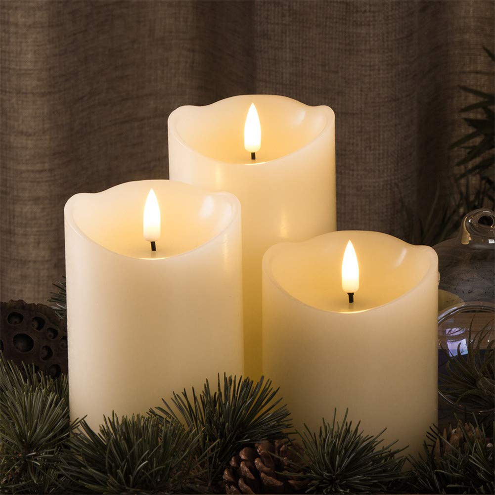 3PCS Flameless Candle Lights LED Candles Lamp With Remote Control for New Year Halloween Christmas Holiday Decor Candle Lights