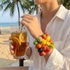 Resin Beads Bracelet Dopamine Summer Bohemian Jewelry Simulation Fruit Bracelet  Beach Jewelry