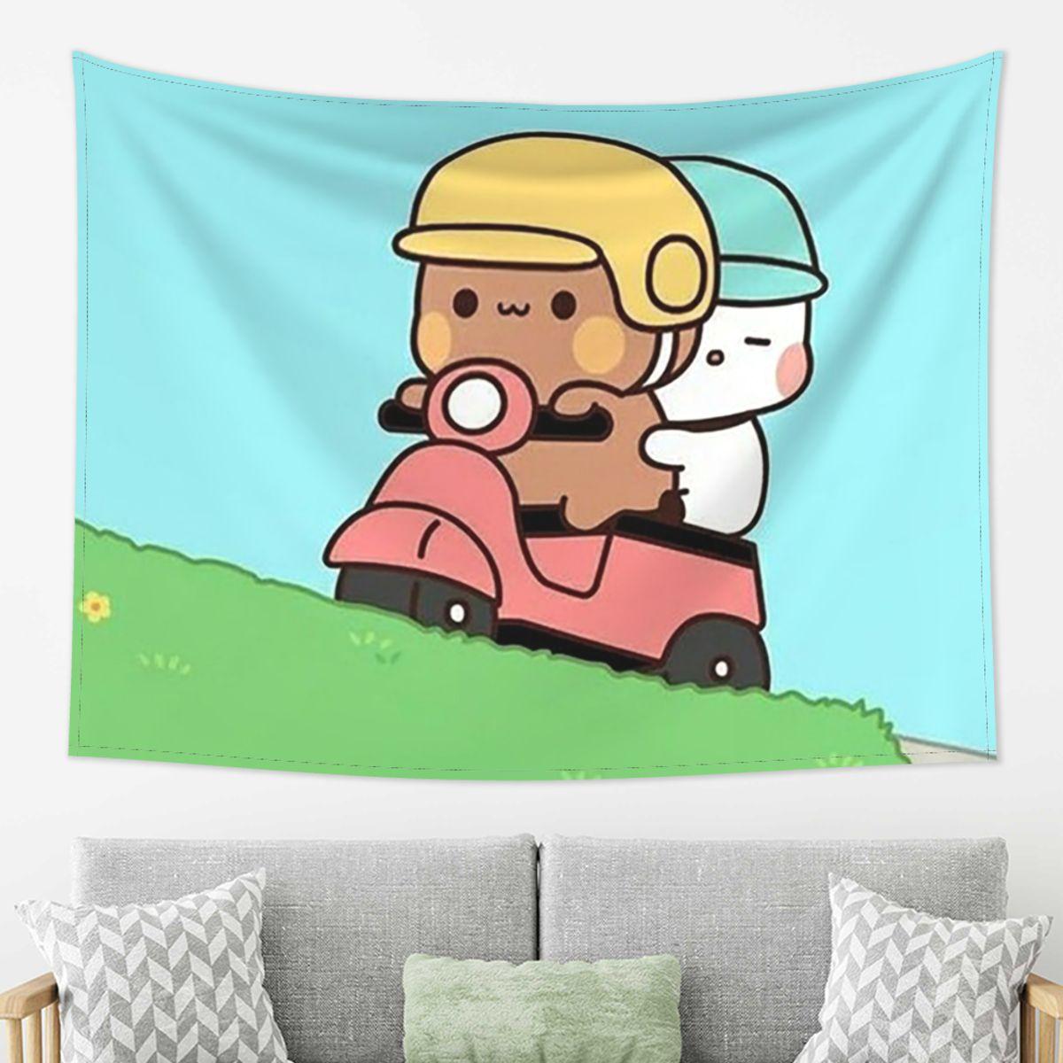 

Peach And Goma Bubu Dudu Balloon Tapestry Wall Hanging Aesthetic Home Decoration Tapestries for Living Room Bedroom 74x94cm(29x37in)