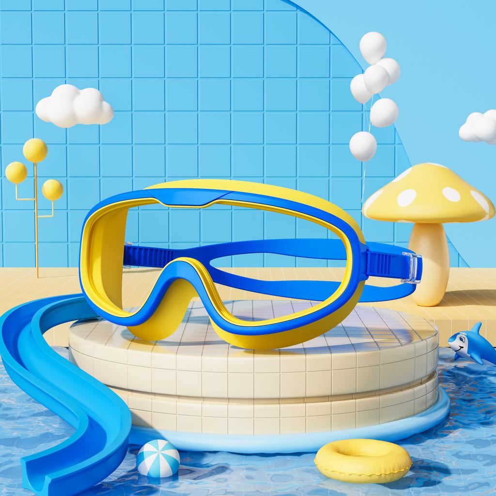 Die neue Schwimmbrille für Kinder mit großem Rahmen ist wasserdicht, beschlagfrei, UV-beständig und wasserdicht mit hochauflösender Transparenz