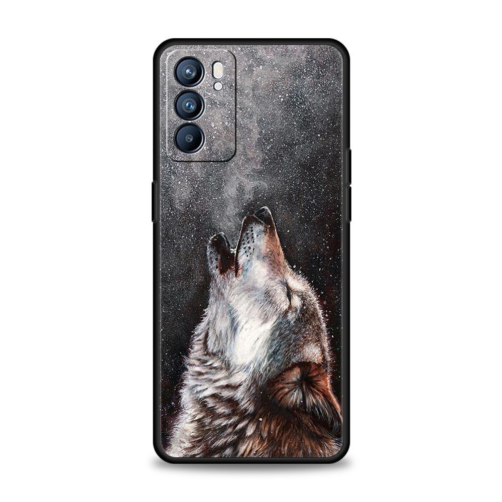 Animal Wolf Phone Case For OPPO Find X5 A54 A53 A52 A9 2020 A16 A15 A95 A76 A74 A12 Reno7 SE Reno6 Pro+ 5G Soft Silicone Cover