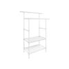 Clothes Rack, Metal Clothing Stand with 2 Hanging Rails and 2 Storage Shelves, Max. Load 70 Kg, Easy Assembly, White