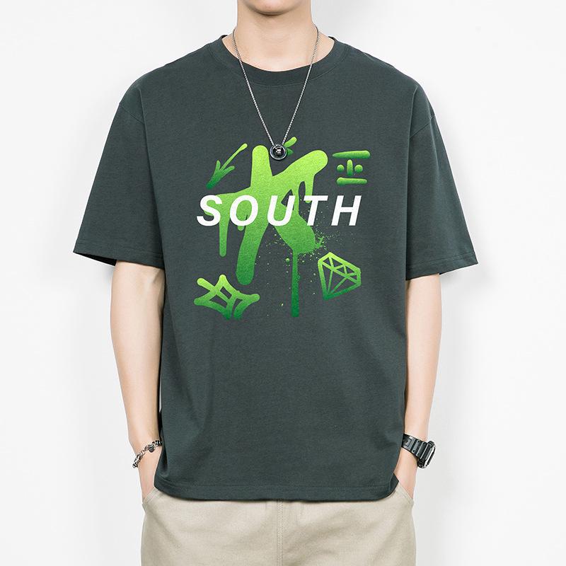 

Мужская свободная футболка с короткими рукавами из двойной пряжи. Простая и удобная нижняя часть рубашки. XXXL